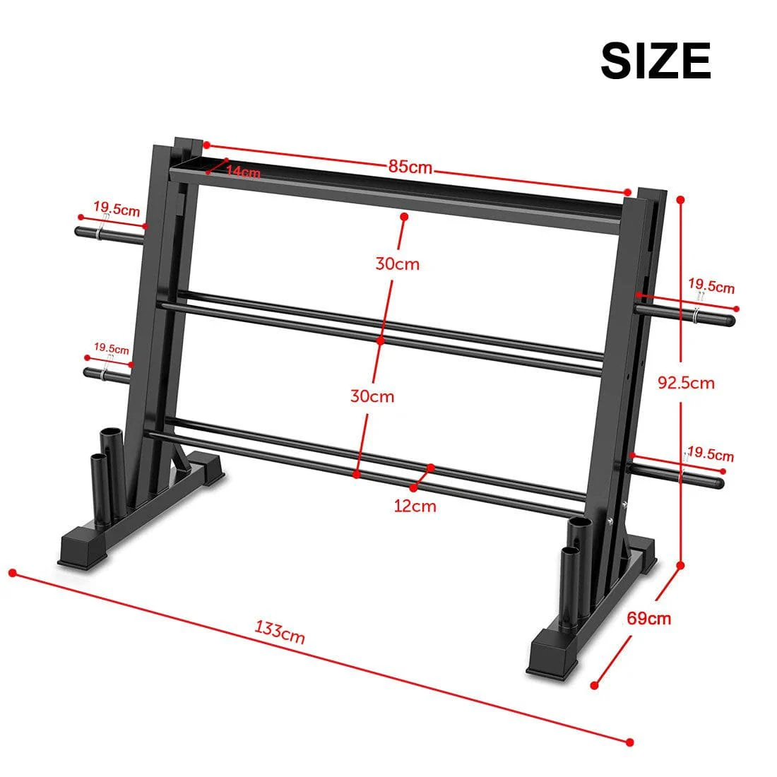 3-Tier All In One Gym Storage Rack - Image 4