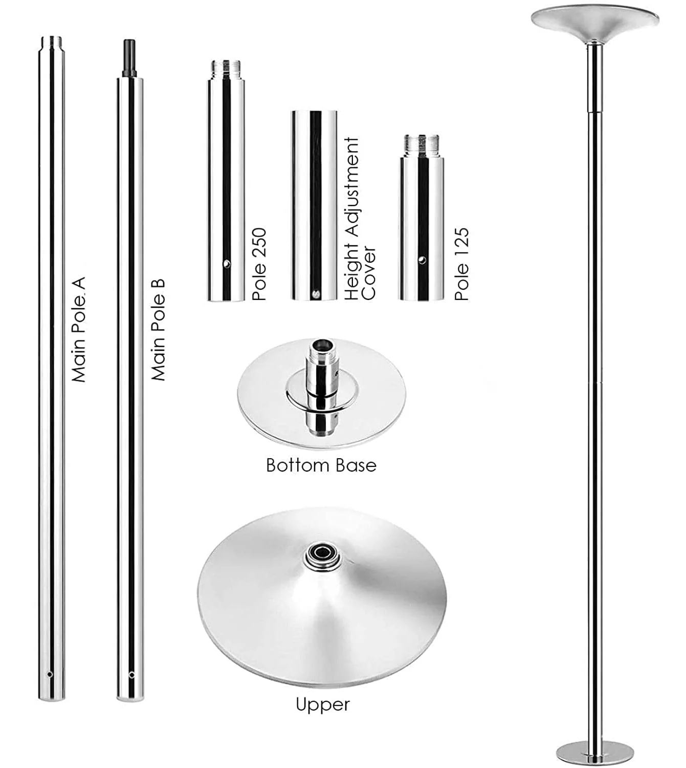 Portable Pole Dancing Set with 160cm Crash Mat - Image 6